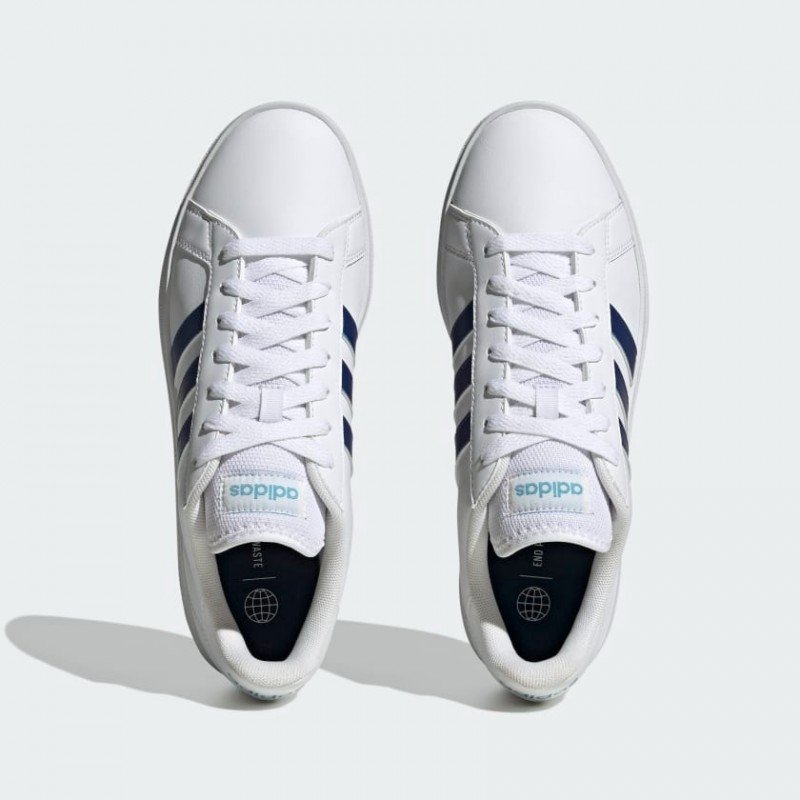 Giày adidas Grand Court Base 2.0 Nam Nữ - Trắng Xanh Dương 