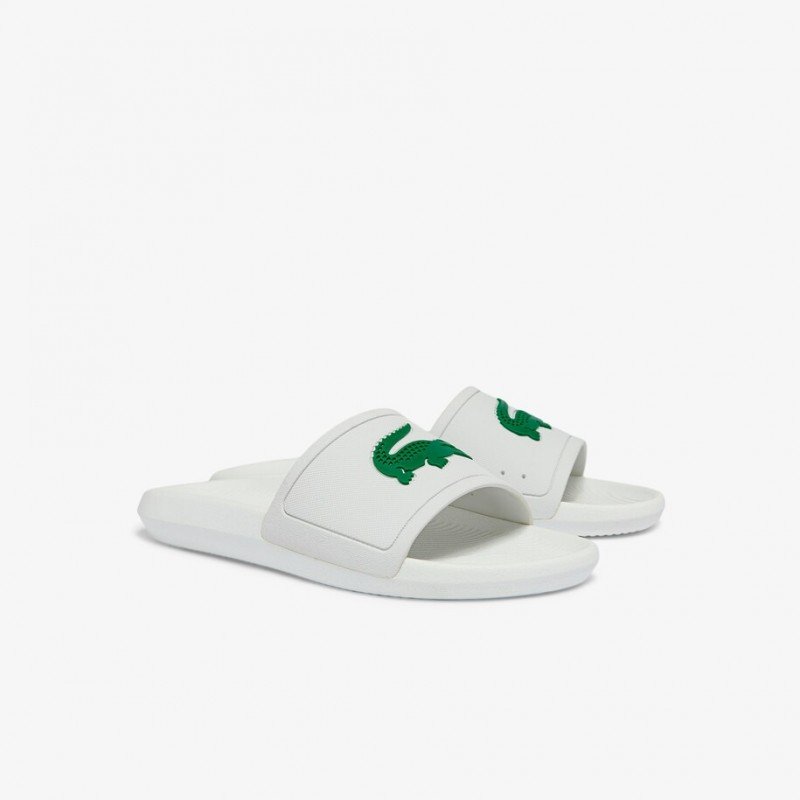 Dép Lacoste Croco Water-repellent Synthetic Slides Nam - Trắng