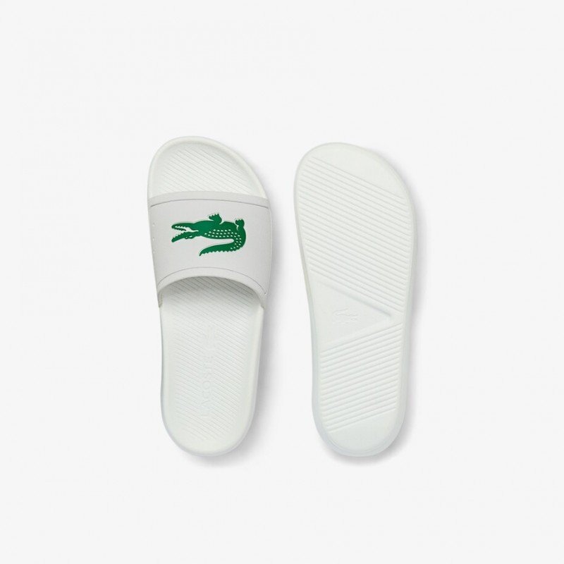 Dép Lacoste Croco Water-repellent Synthetic Slides Nam - Trắng